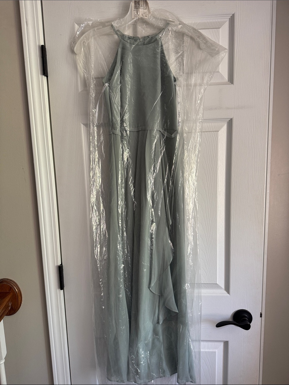 Girls Chiffon High-Neck Dress - Dusty Sage size 8